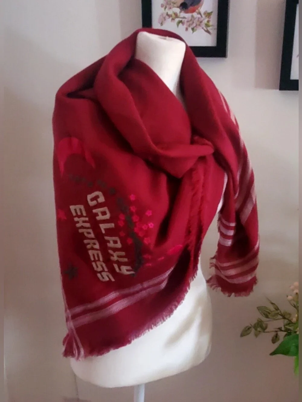 Elegant Red Plaid Women's Wrap Scarf